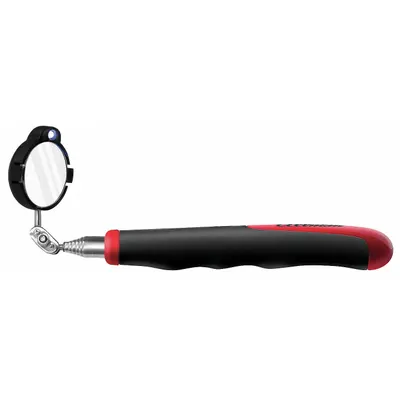 ULLMAN Inspection Mirror: 1 3/8 in Dia Mirror Size, Mirr. Mat. Stainless Steel - Illuminated Inspection Mirrors