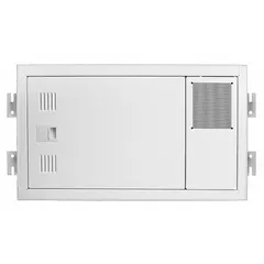 Steel ceiling-mount recessed enclosure measuring 24 in x 12 in x 8 in. Includes base. Designed to house and conceal audio/video components, cables, and connections above a ceiling in commercial AV installations, conference rooms, and home theaters.