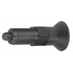 This nonlocking indexing plunger features a steel body with a 5/16"-24 thread and a nose force range of 6 N to 12 N. The pull-knob design enables quick manual retraction without locking, suitable for precise positioning and repositioning of moving parts in jigs, fixtures, and assembly lines.