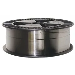 Nickel Alloy 625 MIG welding wire (ERNiCrMo-3) supplied on a 30 lb plastic spool with 0.045 in diameter. As-welded tensile strength of 110 ksi and yield strength of 85 ksi. Used for gas metal arc welding of nickel alloy 625 and similar alloys in applications requiring corrosion resistance and high-temperature strength.