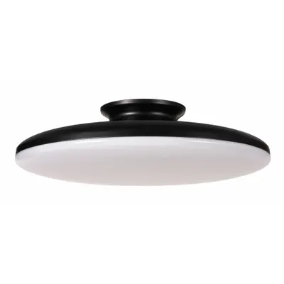 AFX INC. Flush Mount: 15 in Dia, Black, 4 1/2 in Ht, 2,200 lm, 3000K/3500K/4000K - Skye Semiflush-Mount Lights