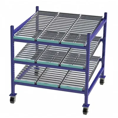 UNEX FLOW CELL Roller Track Bolted Mobile Flow Rack - Roller Track Bolted Mobile Flow Racks