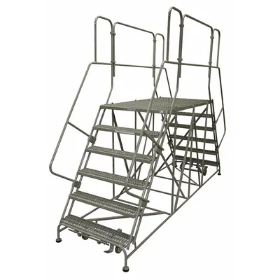 COTTERMAN Mobile Work Platform: 5 ft Platform Ht - Max, 36 in x 48 in, Steel - Manual-Lock Rolling Dual-Access Platforms