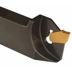 The DORIAN MTGNR246E is an indexable turning and profiling toolholder designed for use on lathes and machining centers. It accepts standard indexable inserts, enabling quick cutting-edge changes without tool resetting. Typical applications include general turning, facing, and contouring operations in metalworking.