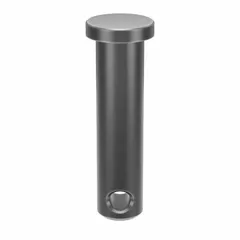 Steel clevis pin with plain finish, 5/16 in diameter and 1-1/4 in shank length. Supplied in a pack of 25. Used in clevis and hitch-pin applications for non-locking pivot connections in machinery and equipment.