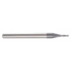 This 2-flute pencil-neck carbide square end mill features an AlTiN coating for enhanced wear resistance. With a 1/16" mill diameter, 1" length of cut, and 2-1/2" overall length, it is designed for precision milling in deep cavities, slots, and contours. Typical applications include mold and die making, aerospace components, and general machining of hardened steels and non-ferrous materials.