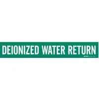 Pipe Marker: Deionized Water Return, Green, White, Fits 2 1/2 to 7 7/8 in Pipe O.D., 1 Pipe Markers (MPN 7074-1)