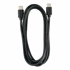This 5 ft black printer cable features a USB-C connector for connecting compatible printers to a host device. It is used in industrial labeling and identification applications requiring reliable data transfer.