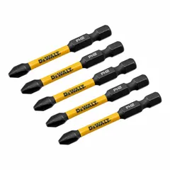 Impact-rated hex bit with #2 Phillips (PH2) drive and standard tip style. Made from S2 steel with a torsion zone to absorb torque peaks. Suitable for driving screws in wood, metal, and drywall using impact drivers.