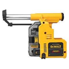 Self-contained dust extractor attachment designed for use with DCH273B/DCH273P2 SDS-Plus rotary hammers. Captures dust at the source during drilling applications up to 5/8 in diameter. Includes HEPA filter and one side handle.