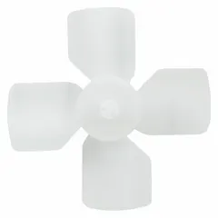 Replacement condenser fan blade for use with refrigerators. Circulates air over the condenser coils to dissipate heat and maintain cooling performance. Direct replacement part for compatible Electrolux refrigerator models.