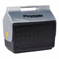 This IGLOO standard chest cooler has a 14-quart capacity, holding up to 26 cans. It provides 1-day ice retention for short trips, job sites, or outdoor events. The cooler does not include a drain plug or wheels. Color: Black/Silver