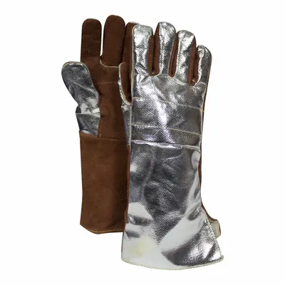 NATIONAL SAFETY APPAREL Aluminized Gloves, Rayon/Wool, 1000°F Max Temp