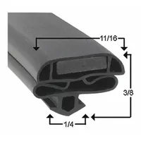 Replacement door gasket for commercial refrigerators and freezers. Designed to provide a proper seal when the door is closed, helping to maintain internal temperature and reduce energy loss. Suitable for food-service and cold-storage applications