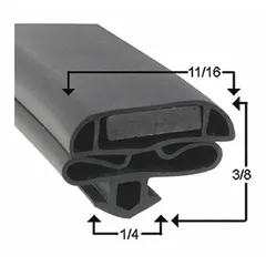 Replacement door gasket for commercial refrigerators and freezers. Designed to provide a proper seal when the door is closed, helping to maintain internal temperature and reduce energy loss. Suitable for food-service and cold-storage applications.