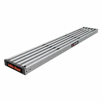 This aluminum ladder plank provides a stable work surface for elevated tasks such as painting, drywall finishing, and maintenance. With a 6 ft overall length and 11 in width, it is designed for use with compatible ladder systems to form a secure scaffolding setup