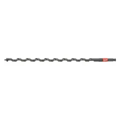 This pole auger drill bit is designed for drilling deep, clean holes in wood, commonly used in construction, framing, and utility pole work. It features a 1-inch diameter, 18-inch overall length, and a 7/16-inch hex shank for secure chuck engagement. The steel body with PTFE coating reduces friction for smoother drilling.