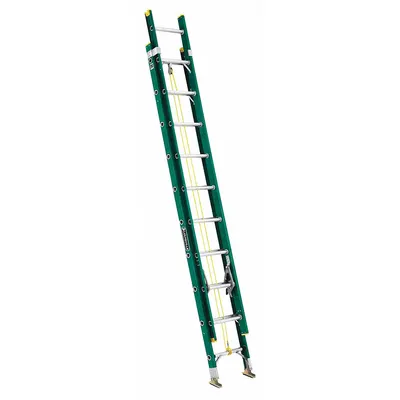 LOUISVILLE LADDER FE0620 20 ft Non-Conductive Fiberglass Extension Ladder - Non-Conductive Fiberglass Extension Ladders