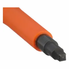 Insulated square screwdriver with a #2 tip size, 4-inch shank length, and 8 1/4-inch overall length. Cushion-grip handle provides comfort. Suitable for electrical work where protection against shock is required, such as tightening or loosening square-drive screws on panels and terminals.