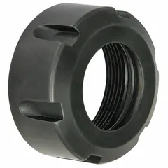 Hex-shaped collet nut for ER16 collets with M22x1.5 thread. Rated for maximum speed of 25,000 RPM. Used in CNC milling, drilling, and routing to secure collets in toolholders.