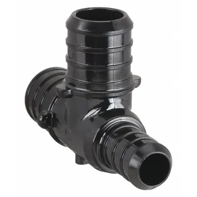 ZURN QQPT434X Crimp-On Polymer Barbed Tee, 3/4 in ID x 1/2 in ID x 1/2 in ID - Crimp-On Polymer Barbed Tube Fittings