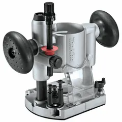 Plunge base for routers, featuring a dual-grip design for enhanced control. Enables precise depth adjustments for routing operations such as dadoes, mortises, and edge profiling. Compatible with select MAKITA routers.