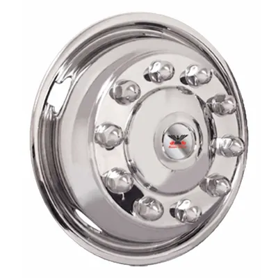 PHOENIX 19.5 10 Lug Hub Cap for 19.5 in Wheel Diameter, Stainless Steel - Fleet and Vehicle Maintenance