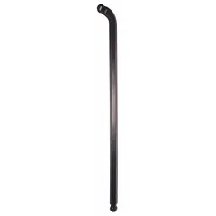 L-shaped hex key with two ball-end tips for angled access. Metric size 10 mm, long length, made of alloy steel with black oxide finish. Suitable for driving hex socket fasteners in assembly and maintenance tasks.