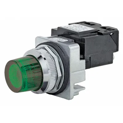 Siemens Pilot Light: 30 mm Panel Mounting Size, Green, Incandescent - Incandescent Pilot-Lights