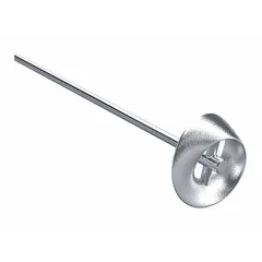 Overhead stirrer impeller with a 4 in blade diameter, 22 5/8 in shaft length, and 3/8 in shaft diameter. Designed for mixing and homogenizing fluids in laboratory and industrial processes. Compatible with IKA drive unit model 0003990001.