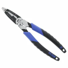 This wire stripper is designed for stripping insulation from 18 AWG to 10 AWG solid wire and 12 to 20 AWG stranded wire. It features a standard cushion grip for comfort and has an overall length of 10-1/2 inches. Suitable for electrical installation and maintenance tasks in industrial and commercial settings.