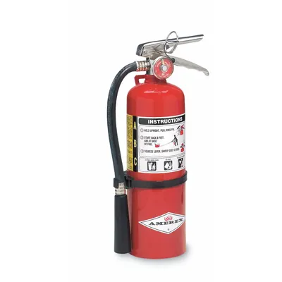 AMEREX B424 Class ABC Fire Extinguisher, 5 lb, 2A:10B:C, Monoammonium Phosphate - Class ABC Fire Extinguishers