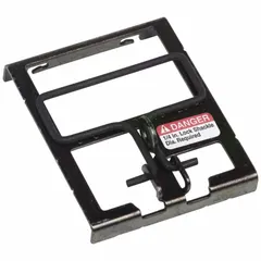 Handle padlock attachment for Square D Homeline miniature circuit breakers. Enables locking the breaker handle in the off position for lockout/tagout procedures during electrical maintenance.