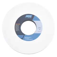 NORTON Straight Grinding Wheel, Type 1, 14" diameter, 1 1/2" thickness, 5" arbor hole, specification 38A60-IVBE, wheel hardness I. Designed for light-to-moderate grinding of tool steels, suitable for surface grinding and sharpening applications requiring consistent material removal and fine finish.