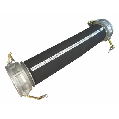 BOSTON Material Hose: 5 in Hose Inside Dia., 20 ft Hose Lg, 75 psi, 5 in x 5 in Fitting Size - Rubber Blend Material-Handling Hose Assemblies with SBR Cover