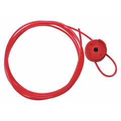 Nylon cable for lockout/tagout procedures, used to secure valves and isolate energy sources during maintenance. The 8 ft length provides flexibility for various equipment configurations.