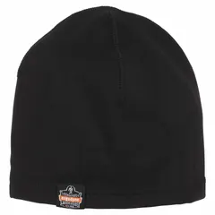 Reusable low-profile liner for hard hats, covering ears and forehead. Made of polyester/spandex in black. Universal size for medium-duty use. Provides warmth and comfort in cold environments.