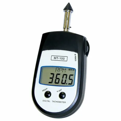 SHIMPO MT-100 Contact Tachometer, 1-25,000 RPM, +/-0.006% Accuracy, LCD Display - Contact Tachometers