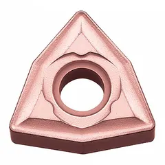 Trigon (W) indexable turning insert for general turning, facing, and profiling operations on steel, stainless steel, and cast iron. Suitable for CNC lathes and manual turning applications requiring reliable chip control and edge strength. Geometry supports medium to finishing cuts.
