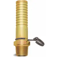 SANI-LAV Non-Swivel Hose Adapter: Brass, Brass, 3 3/4 in Overall Lg, 3/4 in Inlet Connection Size (MPN N14)