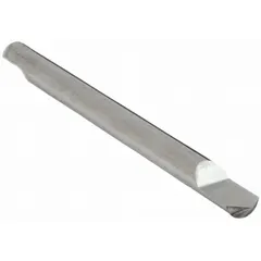 This double-end pointed engraving tool is made of carbide and features a 90° tip angle with a 0.008" tip diameter. It has an overall length of 4" and is designed for marking, etching, or engraving hard materials such as metal, plastic, and glass in industrial manufacturing and fabrication.