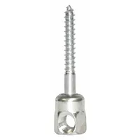 Steel rod hanger with zinc plating, designed for horizontal mounting on wood. Features a 1/4 in screw size and external hex drive. Used to suspend threaded rod for supporting piping, conduit, or ductwork. Supplied in a 25-pack