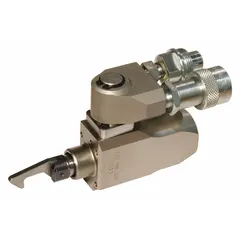 Hydraulic torque wrench drive delivering 5,661 N-m (4,175 ft-lb) of torque with a 3 3/8 in maximum opening. Suitable for tightening and loosening fasteners in confined spaces where standard wrenches cannot fit.