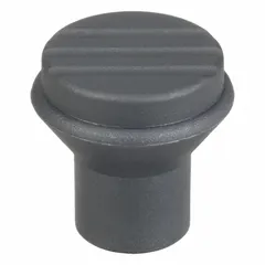 Pull knob with a threaded hole, featuring a 21 mm diameter plastic body and a steel #8-32 thread insert with 10 mm thread length. Used for manual gripping and adjustment on machinery, fixtures, and industrial equipment.