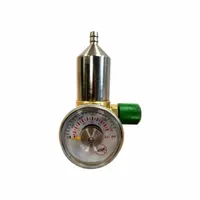 Brass gas regulator with CGA 600 connection and maximum flow rate of 0.5 lpm. Used to control gas flow from calibration gas cylinders for portable gas detector calibration in industrial safety applications