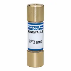 Class H fast-acting cylindrical fuse rated 3 A and 250 V AC. Non-indicating design provides overcurrent protection in industrial branch circuits and equipment requiring rapid response to short circuits.