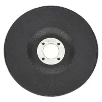 This NORTON Type 27 combination wheel is designed for cutting and grinding carbon and stainless steel. The 4-inch diameter, 1/8-inch thickness, and 5/8-inch arbor hole accommodate standard angle grinders. Aluminum oxide abrasive with 24 grit provides material removal and finishing in fabrication, maintenance, and general metalworking tasks