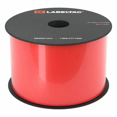 CREATIVE SAFETY SUPPLY LabelTac Pro Model Reflective Supply: 3 in x 75 ft, Vinyl, Red (Gloss) - LabelTac Thermal Transfer Continuous Label Rolls