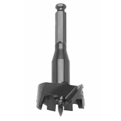 Self-feed drill bit with a 2-inch cutting diameter, designed for fast boring in wood. Features a 7/16-inch hex shank for secure chuck grip and an overall length of 6-3/4 inches. Suitable for use in construction, framing, and rough-in work where clean, efficient hole drilling is required.