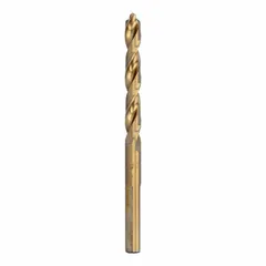 This 3/8" cobalt jobber-length drill bit features a 135° pilot point for reduced walking and a black oxide finish for improved chip flow and heat resistance. The reduced three-flats shank provides secure chuck grip. Suitable for general-purpose drilling in hard metals such as stainless steel and alloy steels, commonly used in maintenance, fabrication, and construction applications.